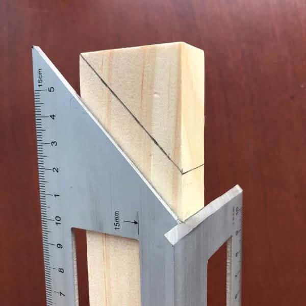 Règle multifonction carrée en alliage d'aluminium et bois