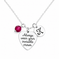 Always Wear Your Invisible Crown Necklace – Personalized Birthstone & Initial