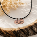 Collier Initial Personnalisé en Cuivre pour Homme – Collier Cordon en Cuir Estampillé à la Main – Bijou Initial Personnalisé Cadeau pour Lui