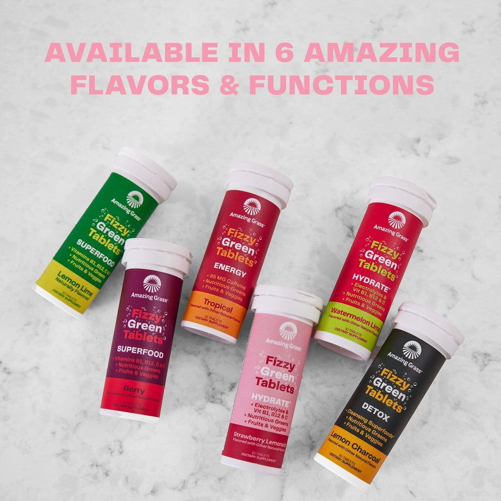 Amazing Grass Green Superfood Hydrate Fraise Limonade 10 Comprimés