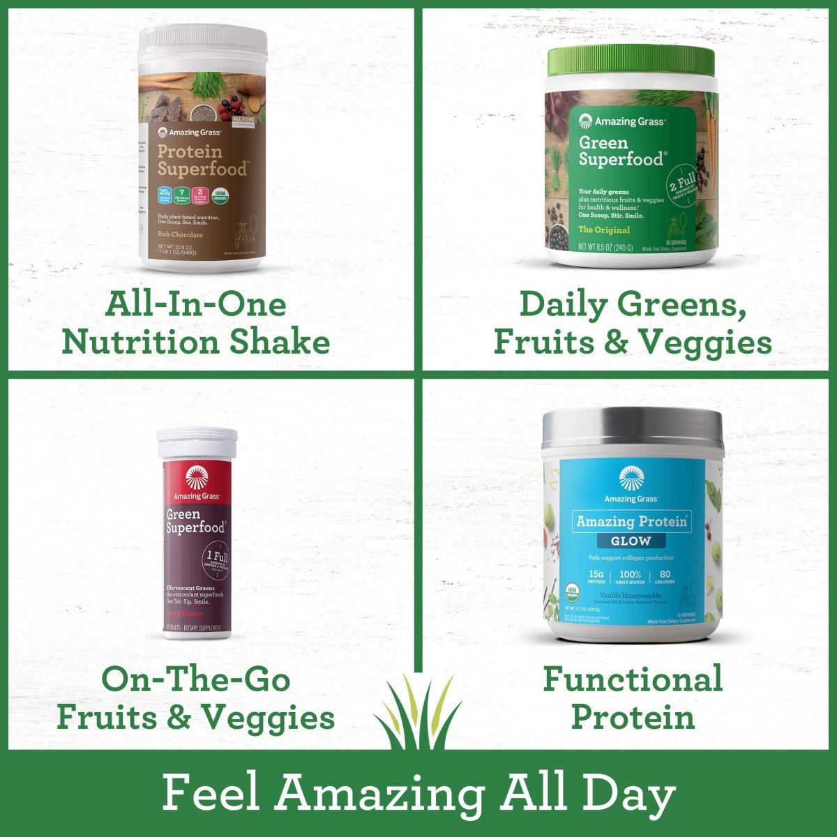 Amazing Grass Green Superfood Hydrate Fraise Limonade 10 Comprimés