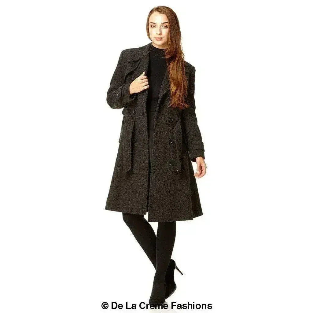 Manteau croisé en mélange de laine (1201)