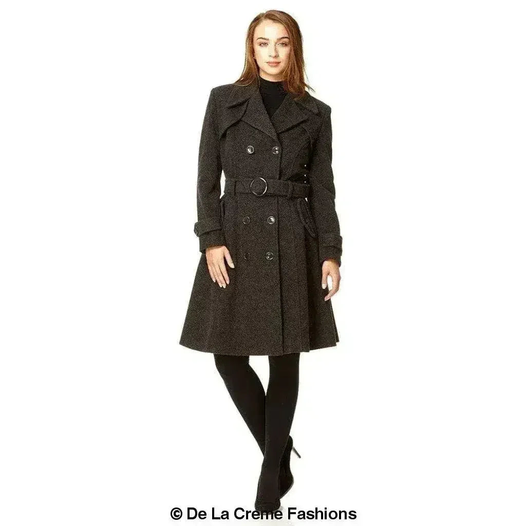 Manteau croisé en mélange de laine (1201)