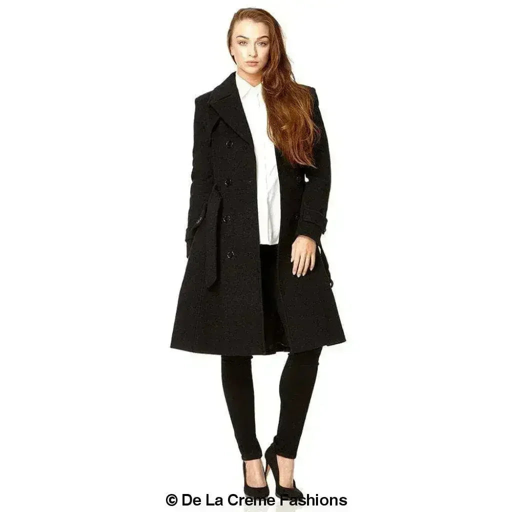 Manteau croisé en mélange de laine (1201)