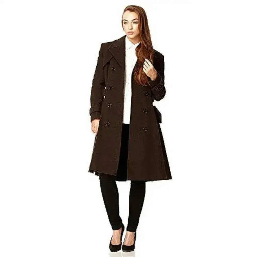 Manteau croisé en mélange de laine (1201)
