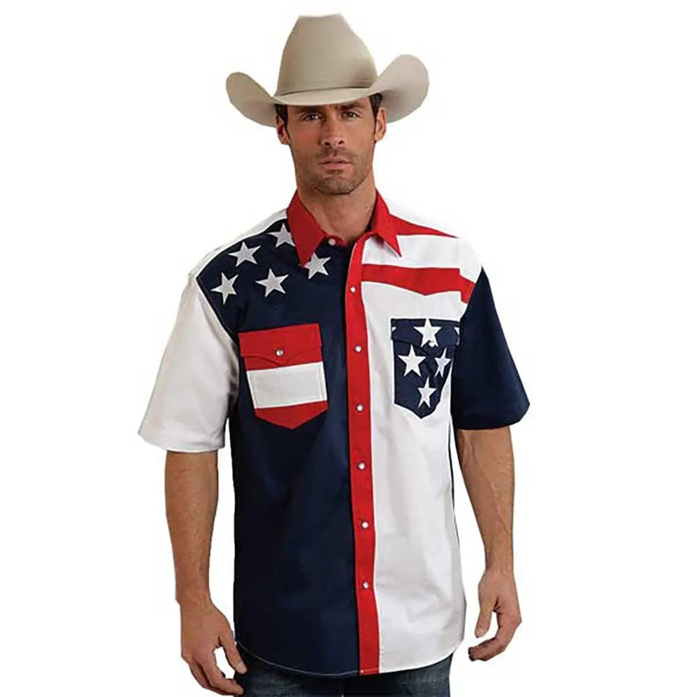 Chemise Western Homme Manches Courtes Roper Americana
