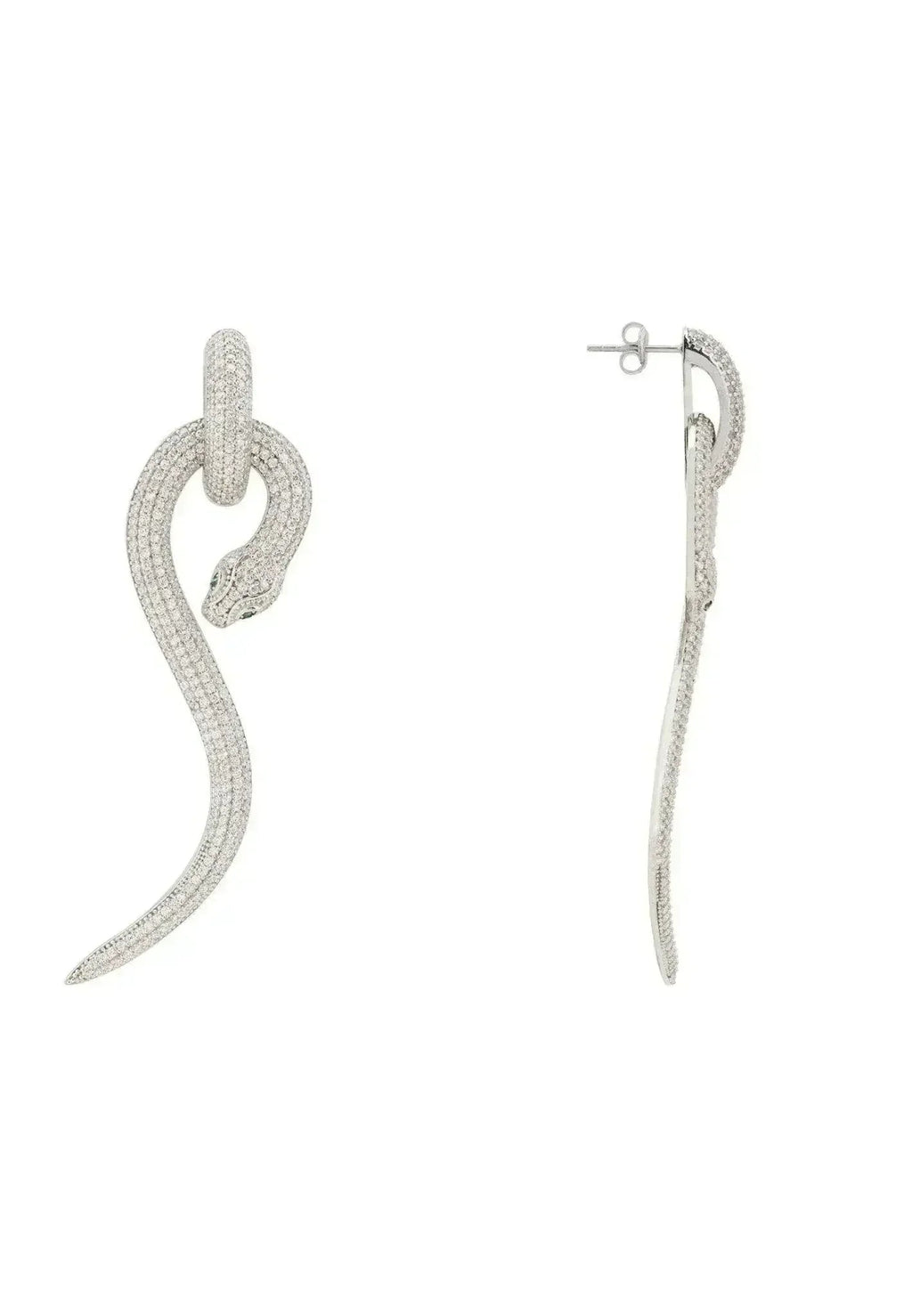 Boucles d'oreilles pendantes serpent anaconda | Bijoux animaux en argent sterling - Femstylo