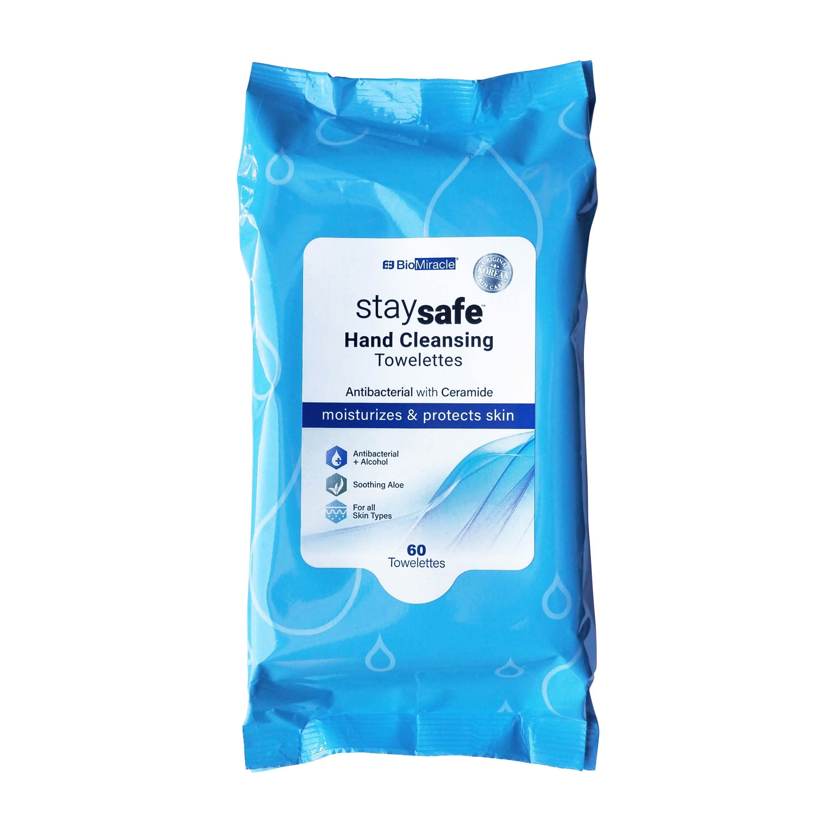 Lingettes antibactériennes avec 62 % d'alcool et de l'aloe vera
