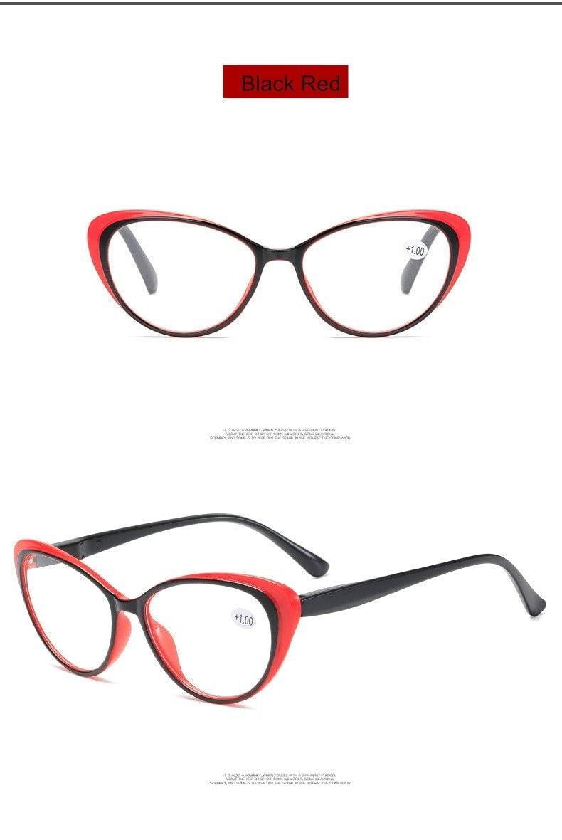 Lunettes œil de chat de luxe rouges et noires à la mode, avec verres traités anti-lumière bleue, pour femmes (lecture) et hommes (ordinateur), bloquant la lumière bleue.