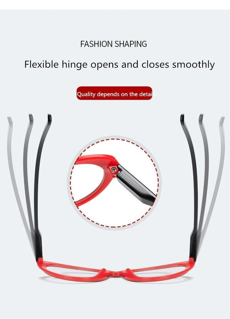 Lunettes œil de chat de luxe rouges et noires à la mode, avec verres traités anti-lumière bleue, pour femmes (lecture) et hommes (ordinateur), bloquant la lumière bleue.