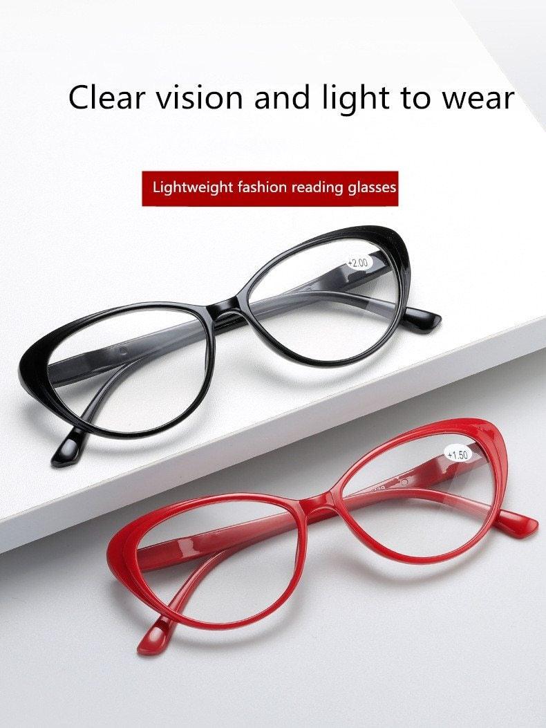 Lunettes œil de chat de luxe rouges et noires à la mode, avec verres traités anti-lumière bleue, pour femmes (lecture) et hommes (ordinateur), bloquant la lumière bleue.