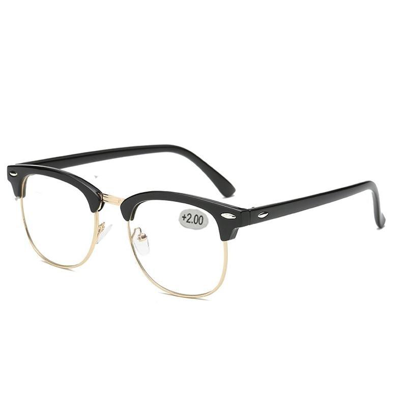 Lunettes de lecture demi-cerclées anti-lumière bleue pour femmes et hommes, anti-fatigue oculaire, style classique rétro, nouvelles lunettes de vue au design simple et moderne. Lunettes de soleil de tous les jours pour hommes.
