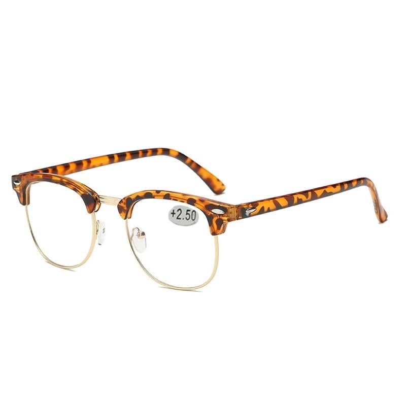 Lunettes de lecture demi-cerclées anti-lumière bleue pour femmes et hommes, anti-fatigue oculaire, style classique rétro, nouvelles lunettes de vue au design simple et moderne. Lunettes de soleil de tous les jours pour hommes.