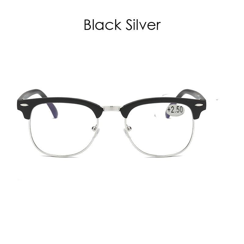 Lunettes de lecture demi-cerclées anti-lumière bleue pour femmes et hommes, anti-fatigue oculaire, style classique rétro, nouvelles lunettes de vue au design simple et moderne. Lunettes de soleil de tous les jours pour hommes.