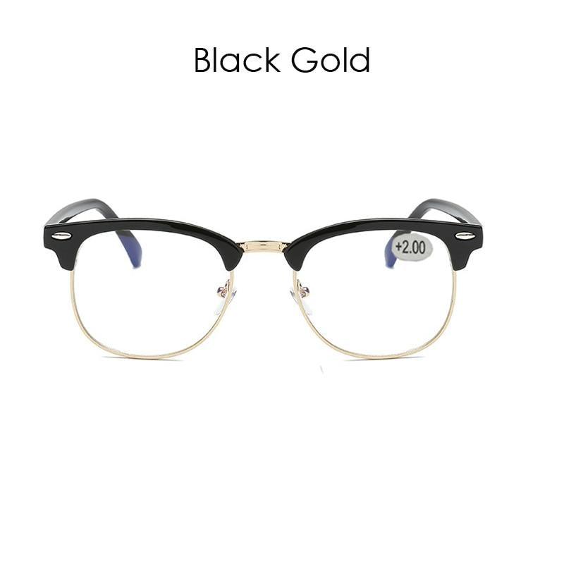 Lunettes de lecture demi-cerclées anti-lumière bleue pour femmes et hommes, anti-fatigue oculaire, style classique rétro, nouvelles lunettes de vue au design simple et moderne. Lunettes de soleil de tous les jours pour hommes.