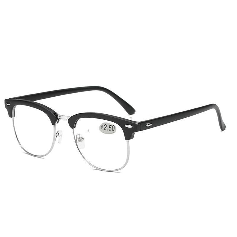 Lunettes de lecture demi-cerclées anti-lumière bleue pour femmes et hommes, anti-fatigue oculaire, style classique rétro, nouvelles lunettes de vue au design simple et moderne. Lunettes de soleil de tous les jours pour hommes.