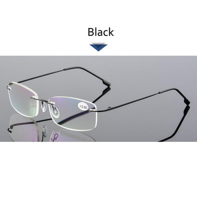 Lunettes de Lecture Anti-Lumière Bleue Style Ultraléger en Titane à Mémoire de Forme Sans Monture Pour Hommes & Femmes Lunettes Presbytes Pour Usage Quotidien Nouveau Style Attrayant