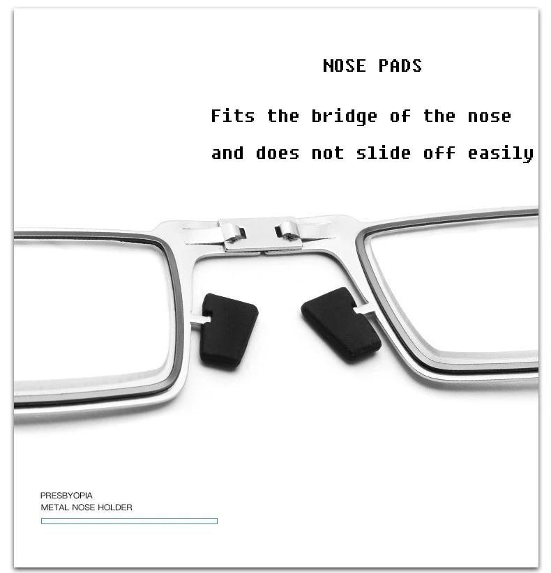 Lunettes de lecture anti-lumière bleue, monture métallique pliable, pour presbytie, avec étui, loupe fine, lunettes de sécurité avec verres transparents anti-buée et anti-rayures, enveloppantes, poignées antidérapantes, pour hommes et femmes, +3 +3.5 +4