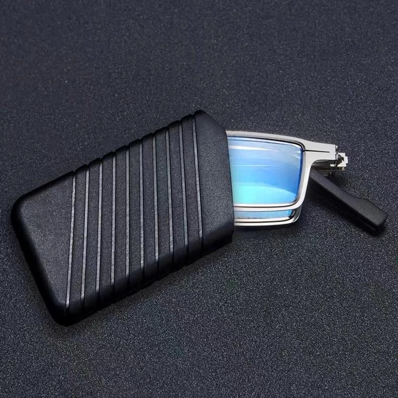 Lunettes de lecture anti-lumière bleue, monture métallique pliable, pour presbytie, avec étui, loupe fine, lunettes de sécurité avec verres transparents anti-buée et anti-rayures, enveloppantes, poignées antidérapantes, pour hommes et femmes, +3 +3.5 +4