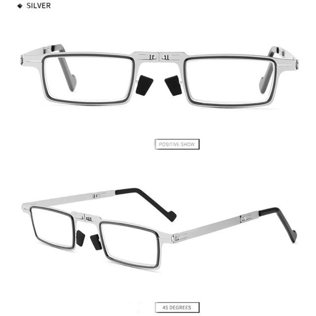Lunettes de lecture anti-lumière bleue, monture métallique pliable, pour presbytie, avec étui, loupe fine, lunettes de sécurité avec verres transparents anti-buée et anti-rayures, enveloppantes, poignées antidérapantes, pour hommes et femmes, +3 +3.5 +4