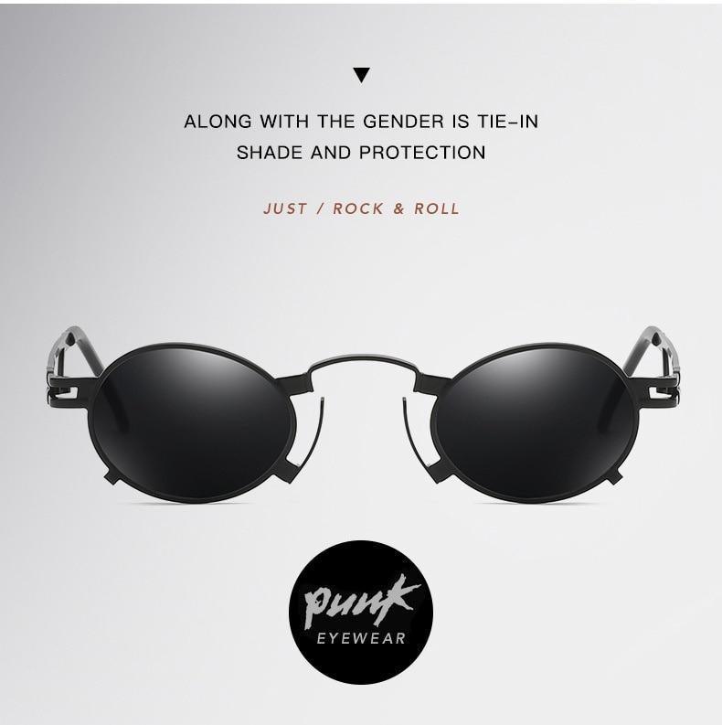 Lunettes de soleil ovales en métal anti-reflet, de style rétro, pour femmes et hommes. Design rétro, verres solaires unisexes, nouvelles montures colorées, nouveau design populaire.
