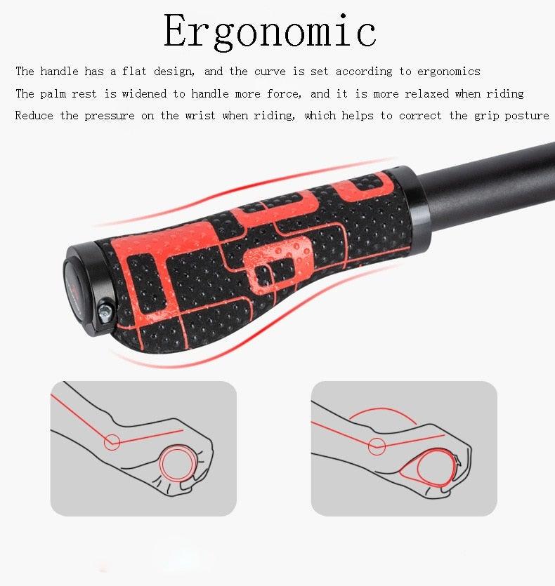 Poignées de vélo antidérapantes Poignées de guidon pour vélo Nouvelle génération de poignées de guidon avec inserts en gel souple Résistance aux chocs Ergonomie Confort