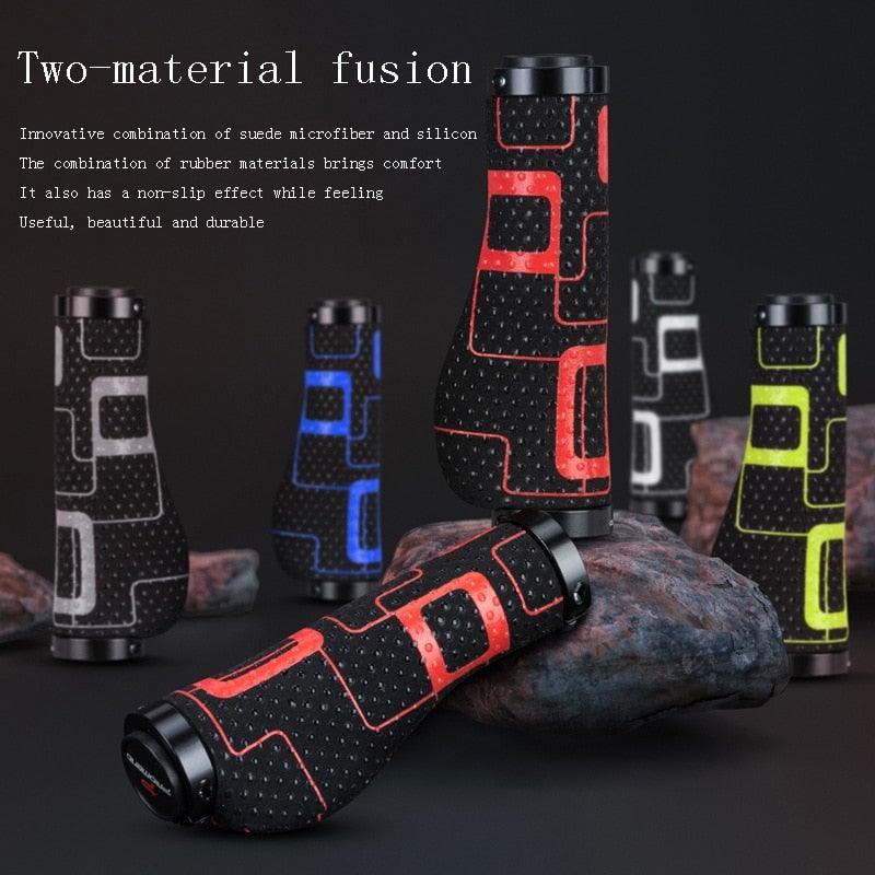 Poignées de vélo antidérapantes Poignées de guidon pour vélo Nouvelle génération de poignées de guidon avec inserts en gel souple Résistance aux chocs Ergonomie Confort