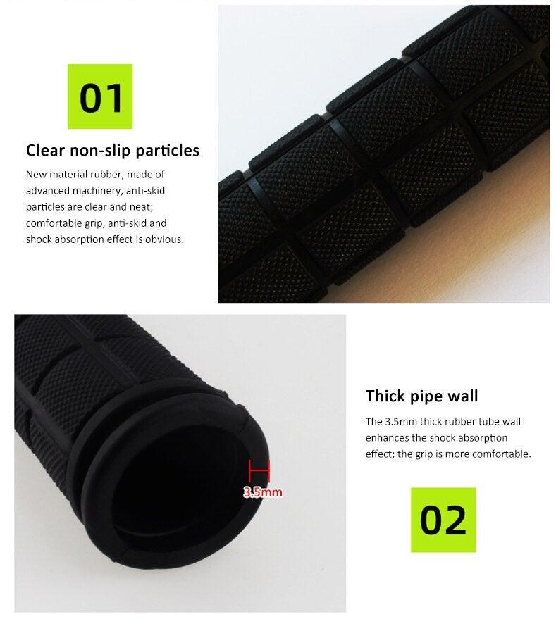 Poignées de guidon de vélo de route de montagne antidérapantes, en caoutchouc souple et lisse, avec verrouillage. Poignées de guidon de vélo en caoutchouc antidérapantes, parfaites pour trottinettes, cruisers, tricycles.