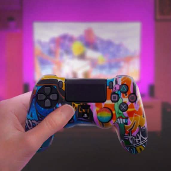 Kit de housse en silicone antidérapante et de protège-pouces pour PS4