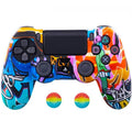 Kit de housse en silicone antidérapante et de protège-pouces pour PS4