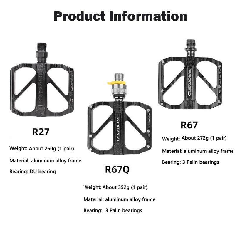 Pédale de vélo antidérapante ultralégère, pédale à dégagement rapide, pédale plate à 3 roulements pour accessoires de VTT et de route, pédales de VTT à 3 roulements, pédales de vélo plates en alliage, pédales plates en alliage antidérapantes