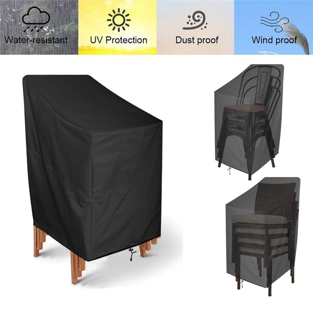 Housse de meuble anti-UV, anti-neige, anti-vent, indéchirable, anti-décoloration, housse de protection pour chaise de jardin extérieur, imperméable et anti-poussière, housse de siège pour chaise.