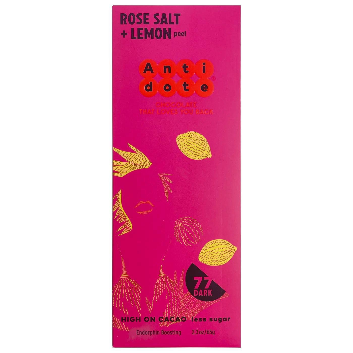 Antidote Chocolate - Barre « Rose, Sel & Citron » (65g | 77%)