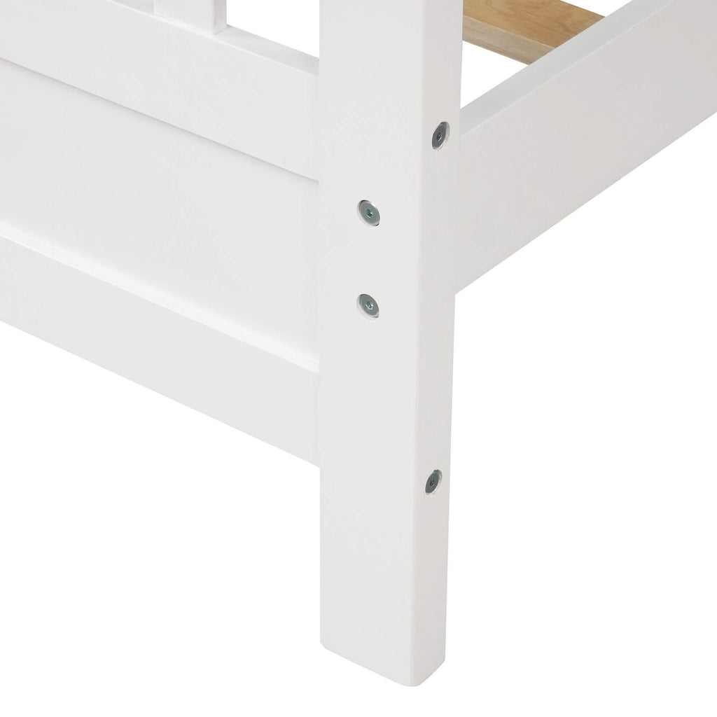 Anysun Lit Plateforme en Bois Massif de Taille Standard avec Tête de Lit pour Enfants