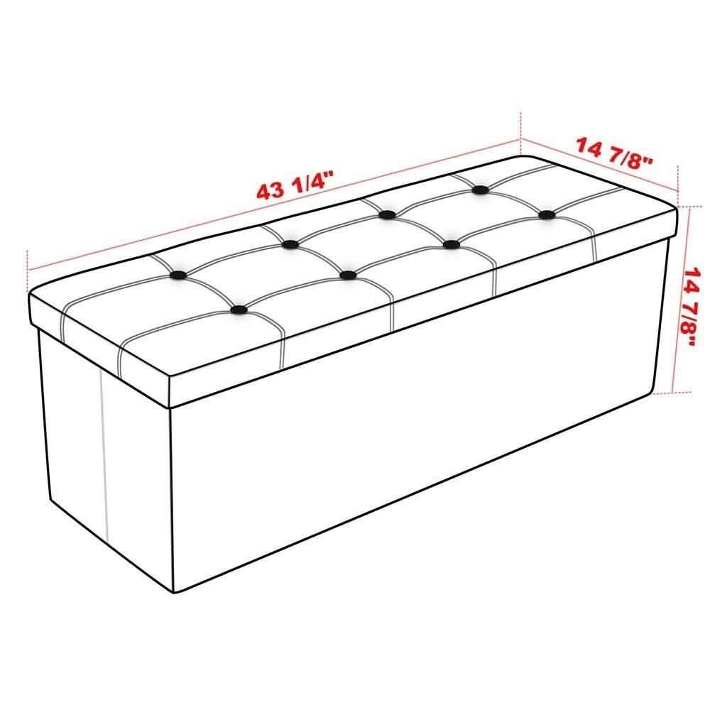 Banc de rangement pliant AOZRYNL de 43 pouces