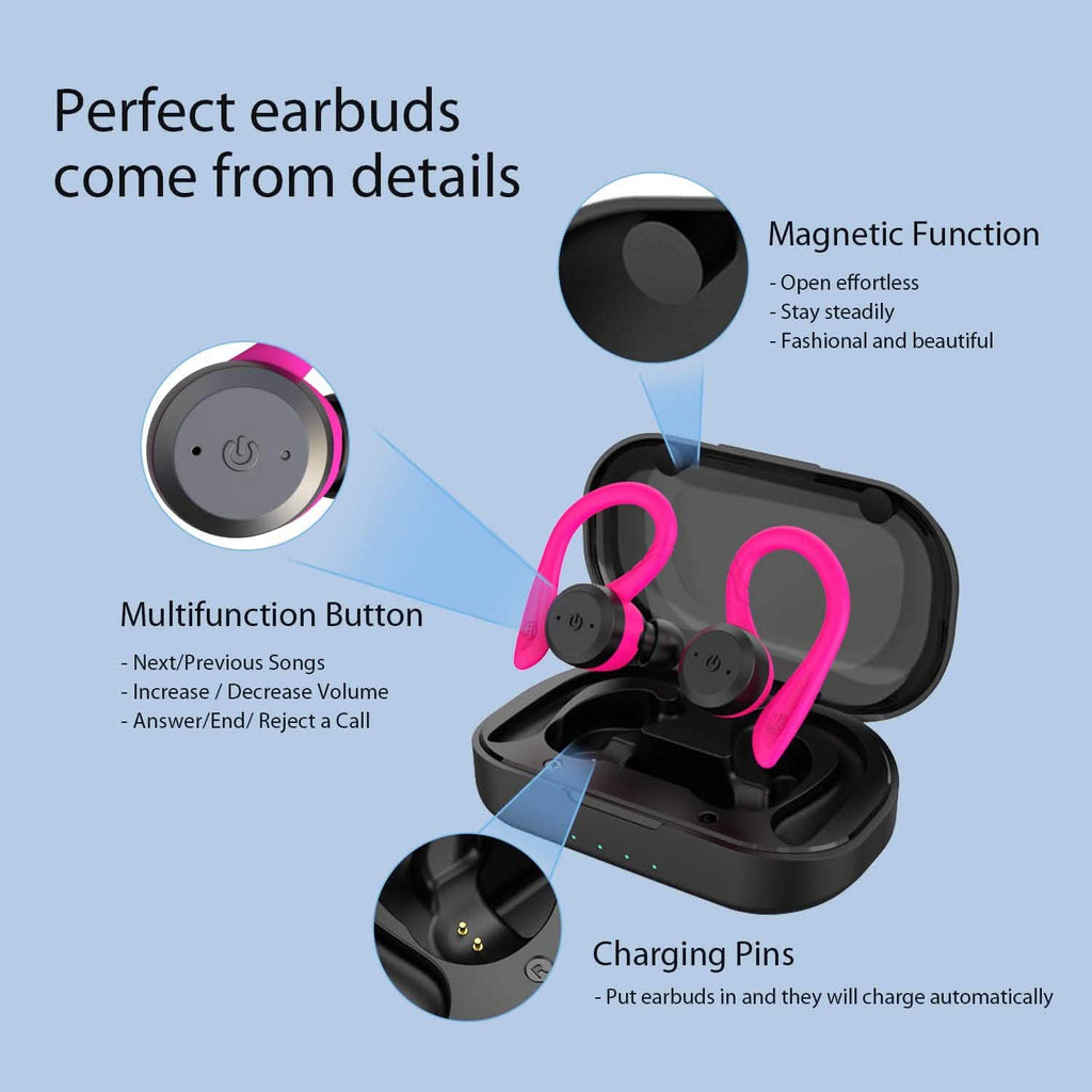 Écouteurs Bluetooth APEKX True Wireless avec boîtier de charge