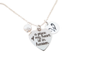 Collier commémoratif personnalisé – Breloque « Une partie de mon cœur est au paradis » avec pierre de naissance et initiale Swarovski | Cadeau en argent sterling pour elle