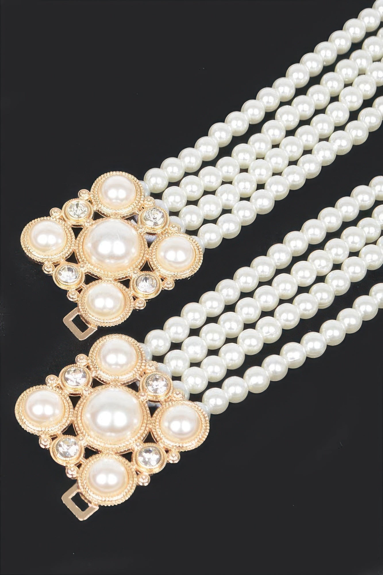 Ceinture élastique fausses perles