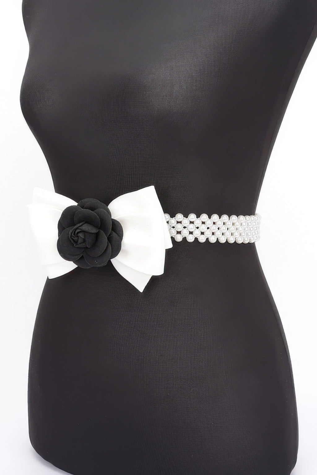 Ceinture extensible fleur ruban fausse perle