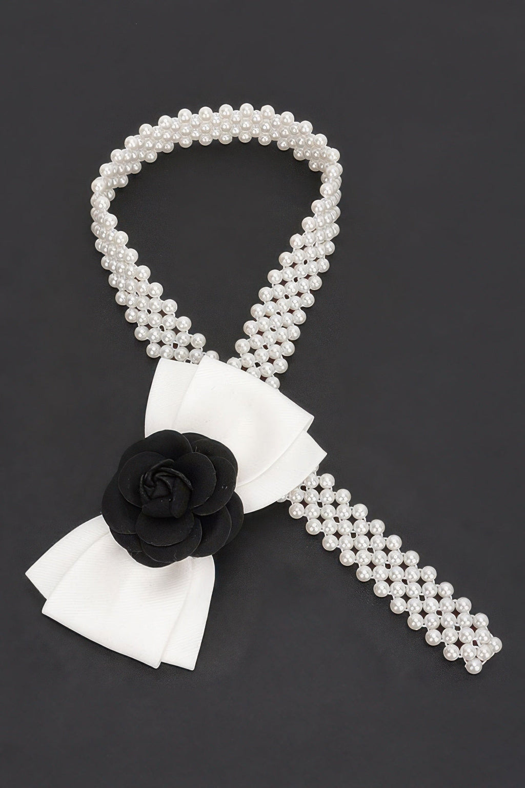 Ceinture extensible fleur ruban fausse perle