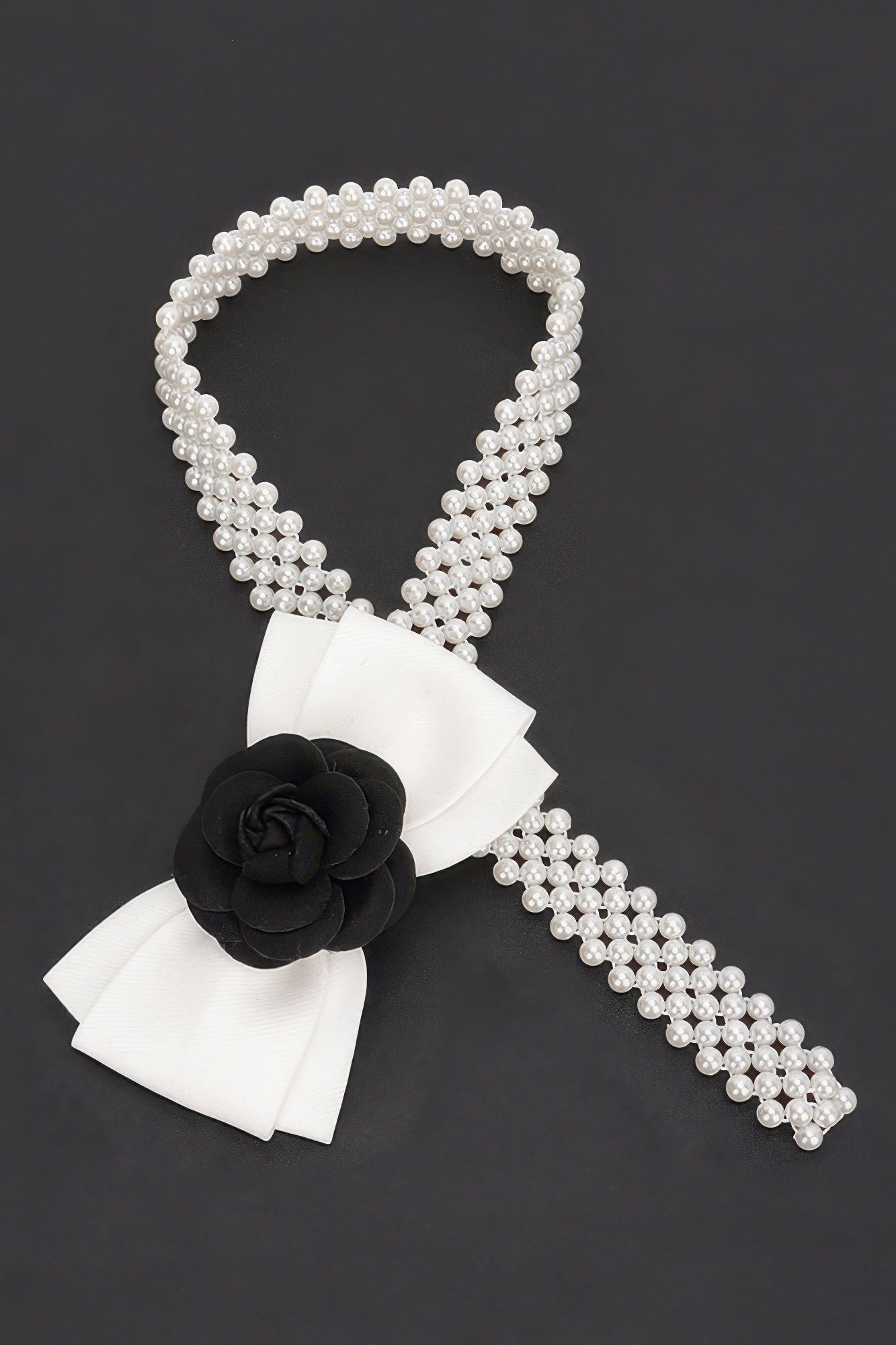 Ceinture extensible fleur ruban fausse perle