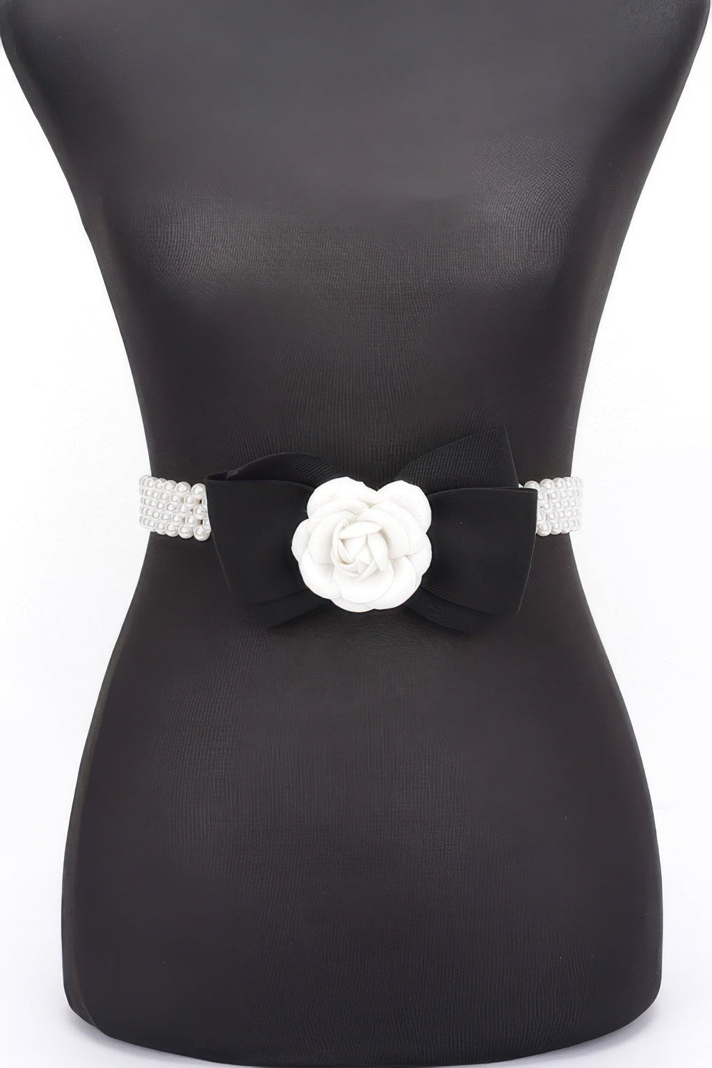 Ceinture extensible fleur ruban fausse perle