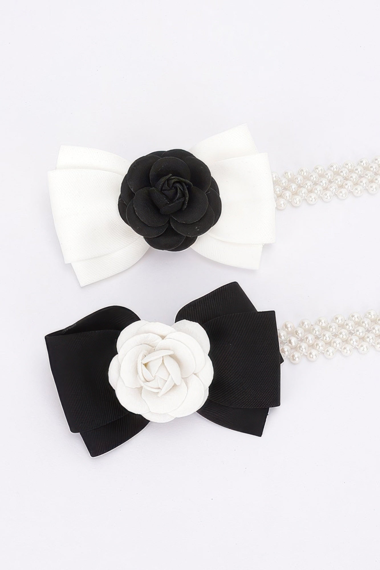 Ceinture extensible fleur ruban fausse perle