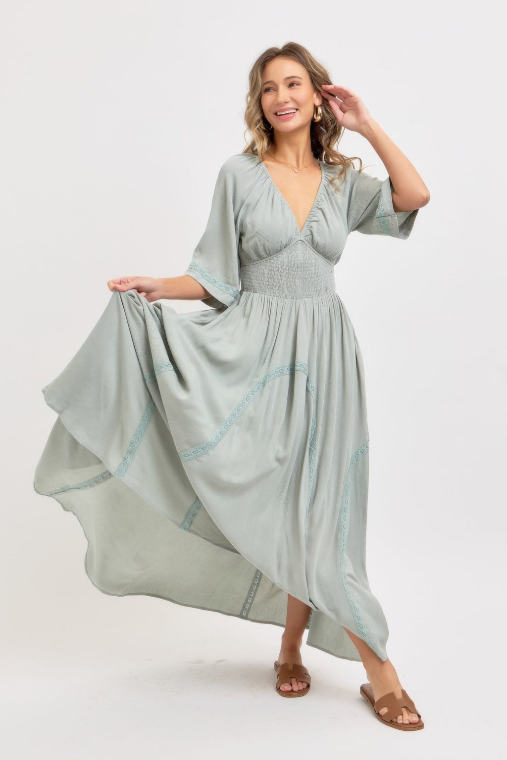 Robe longue vaporeuse et romantique