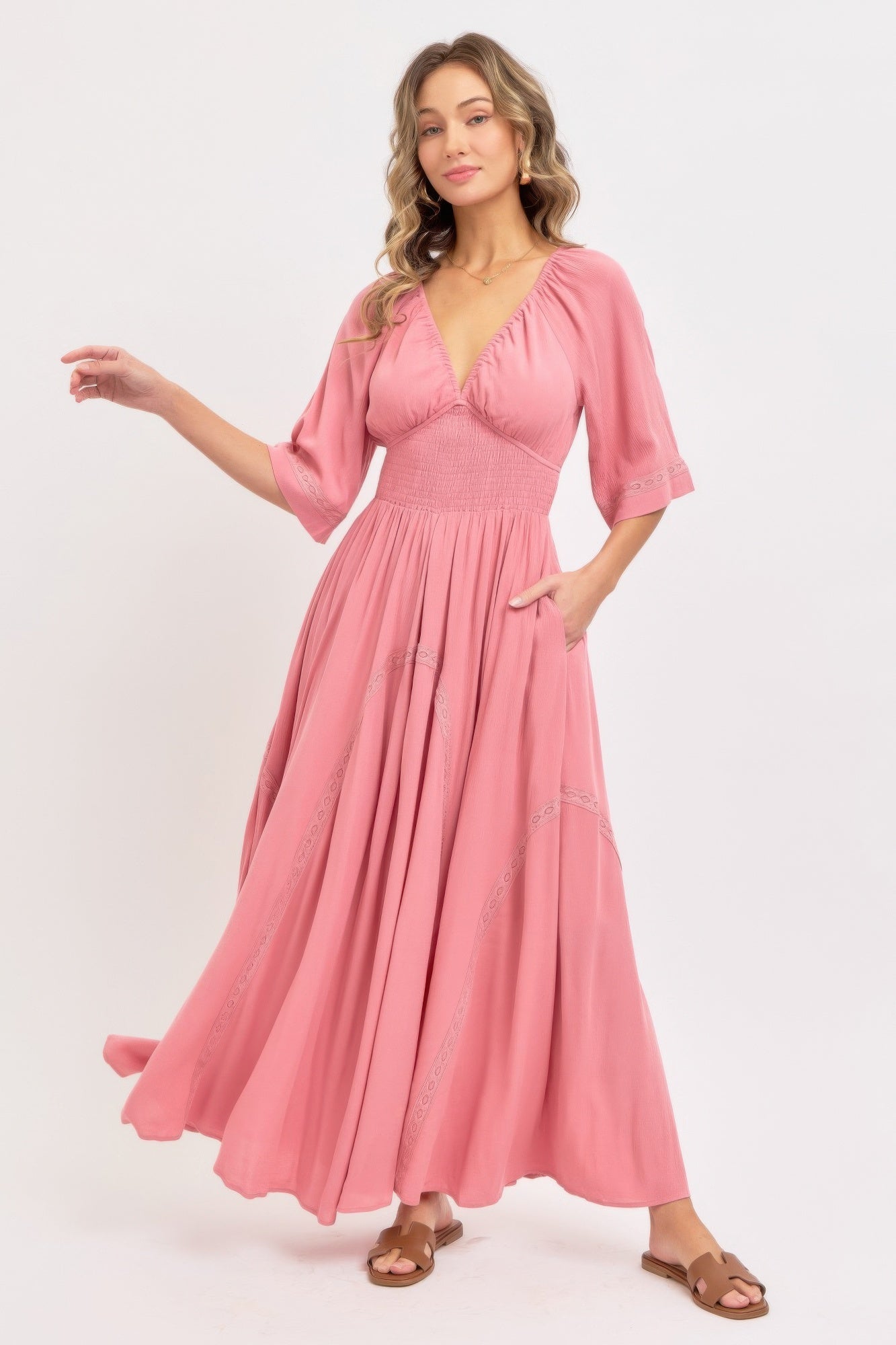 Robe longue vaporeuse et romantique