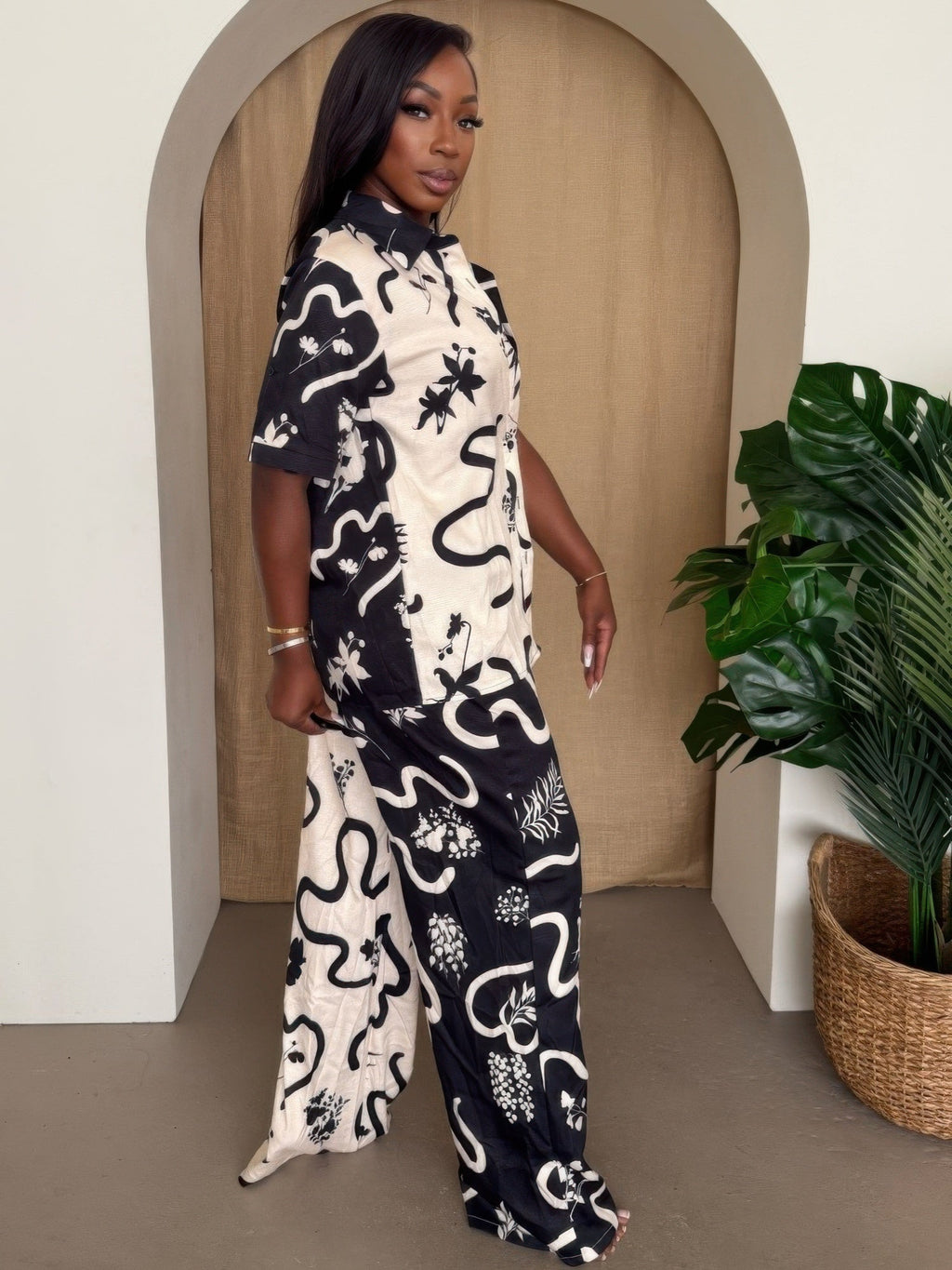Ensemble de pantalon et haut de villégiature pour femme