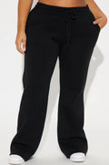 Pantalon de détente évasé noir, du P au G, Femme