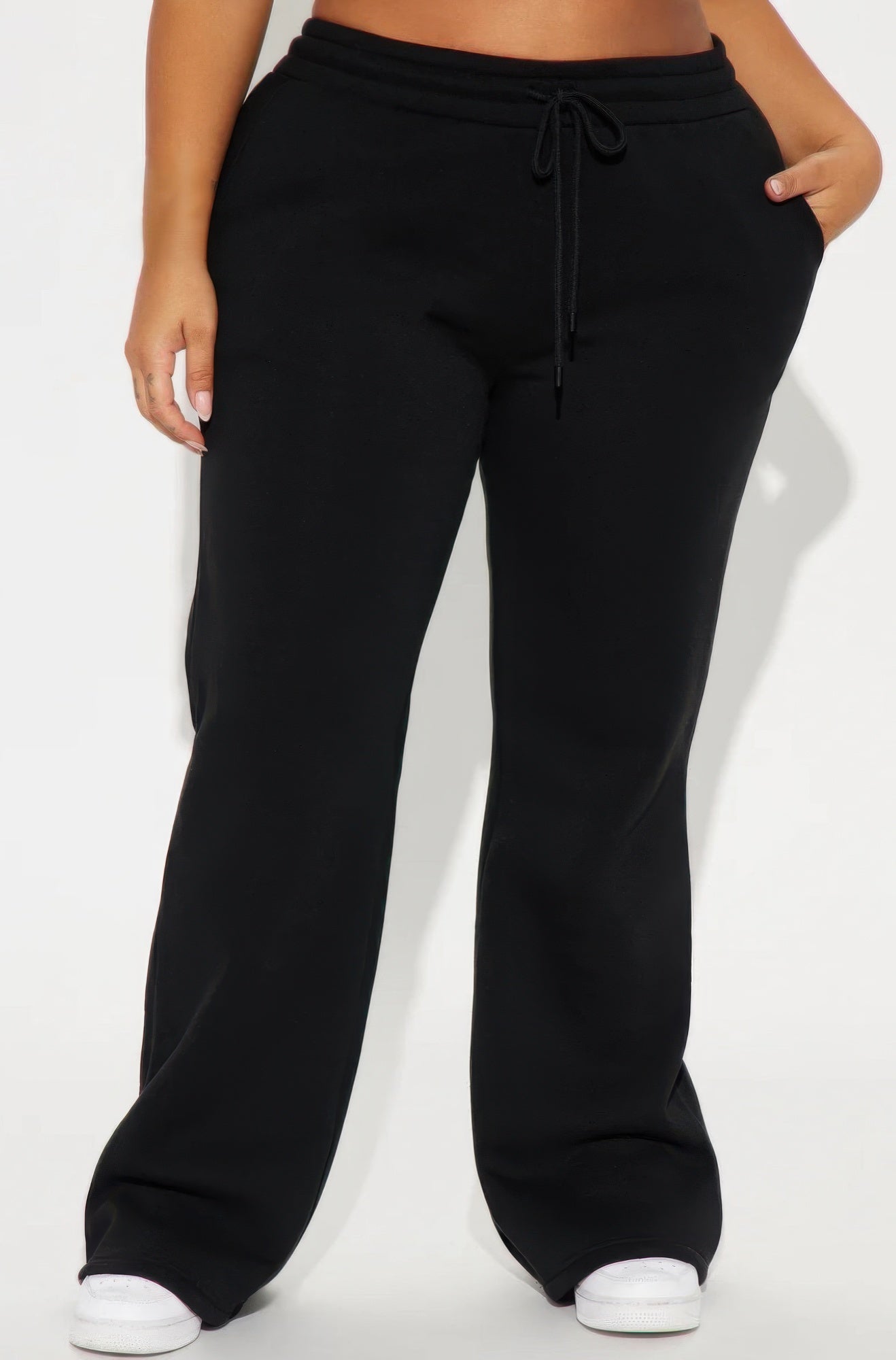 Pantalon de détente évasé noir, du P au G, Femme