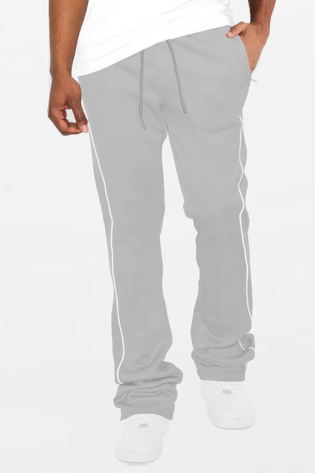 Pantalon flare empilé à la coupe droite pour homme