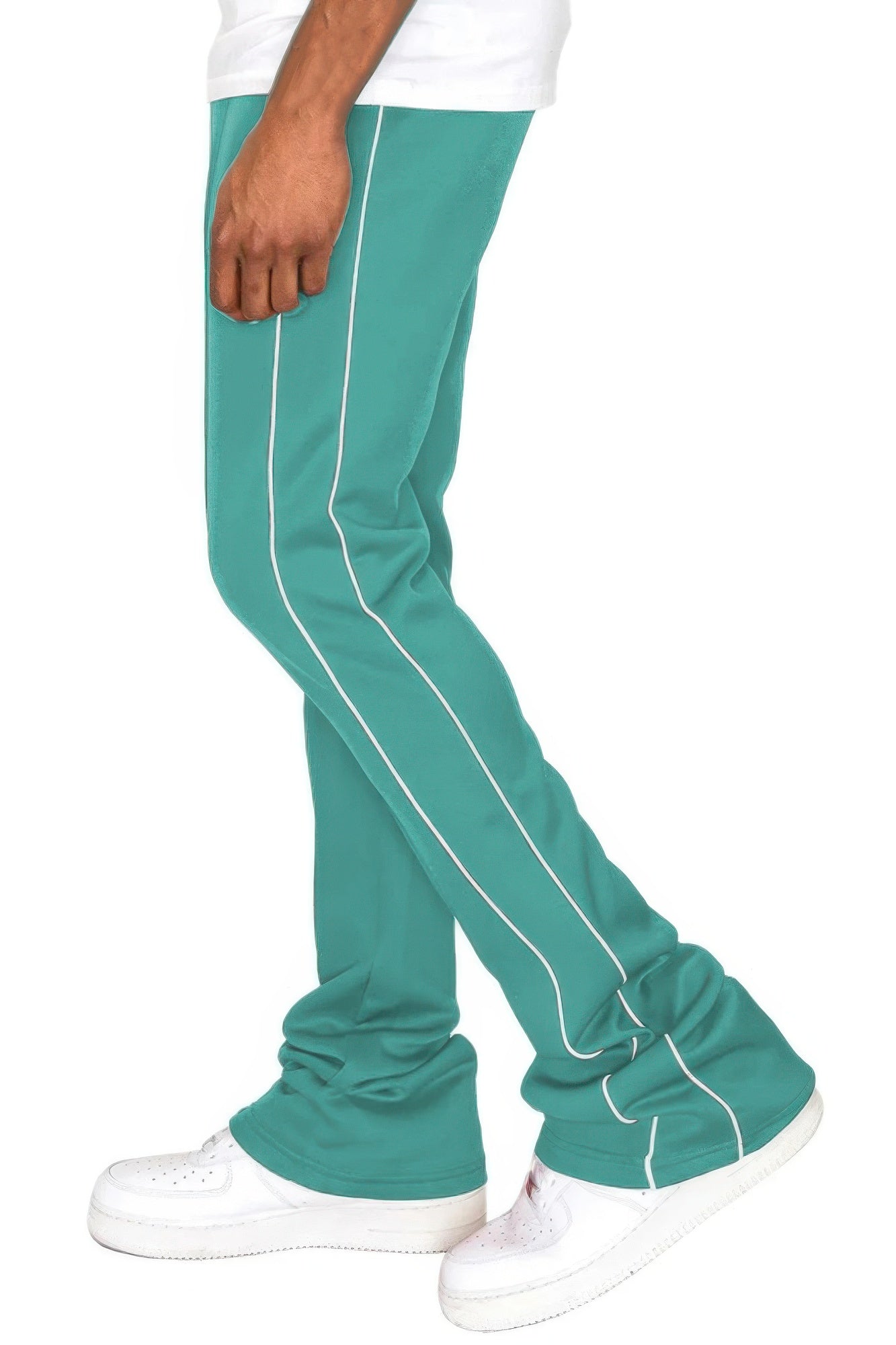 Pantalon flare empilé à la coupe droite pour homme